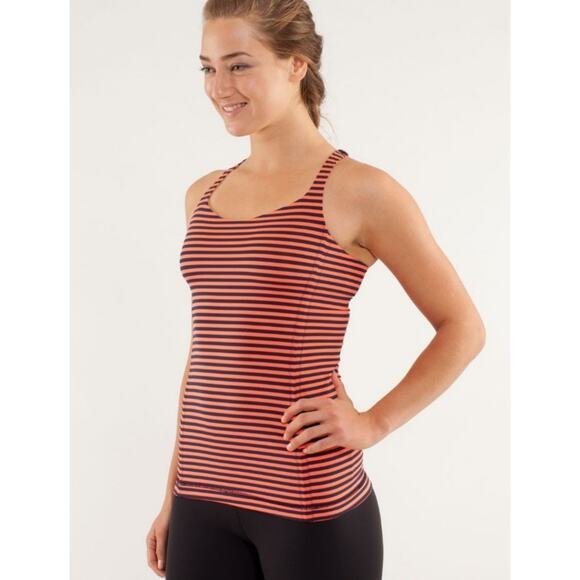 Lululemon Athletica Free To Be Classic Light Flare Inkwell Sea Stripe Tank Top 6 - Picture 2 of 9